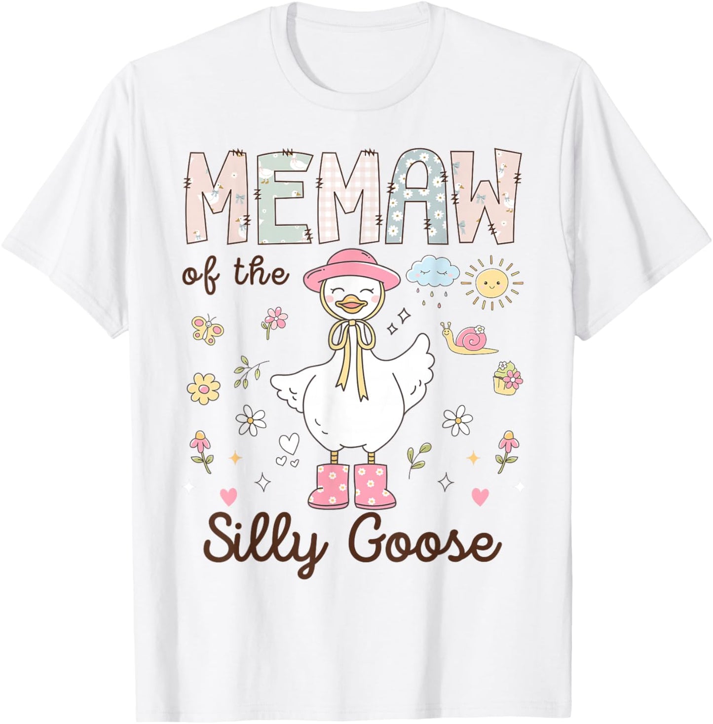 Memaw of The Silly Goose First Birthday Girl Family T-Shirt - T-Shirt | White