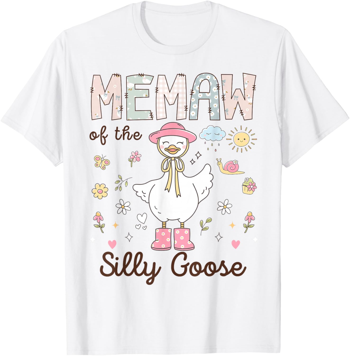 Memaw of The Silly Goose First Birthday Girl Family T-Shirt - T-Shirt | White