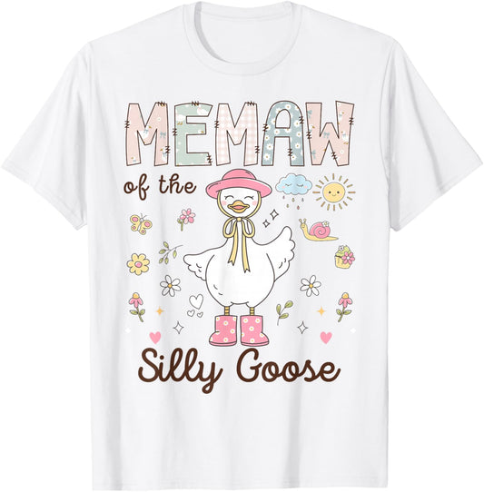 Memaw of The Silly Goose First Birthday Girl Family T-Shirt - T-Shirt | White