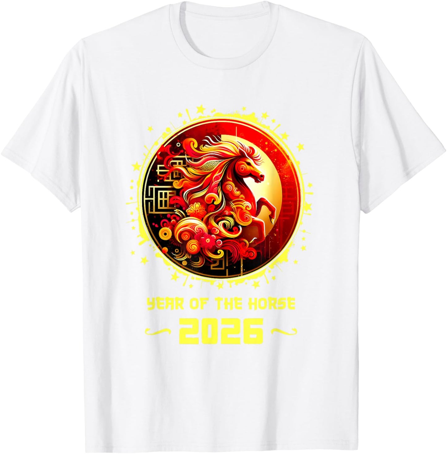 Year of Horse 2026 Chinese Zodiac Lunar New Year T-Shirt - T-Shirt | White