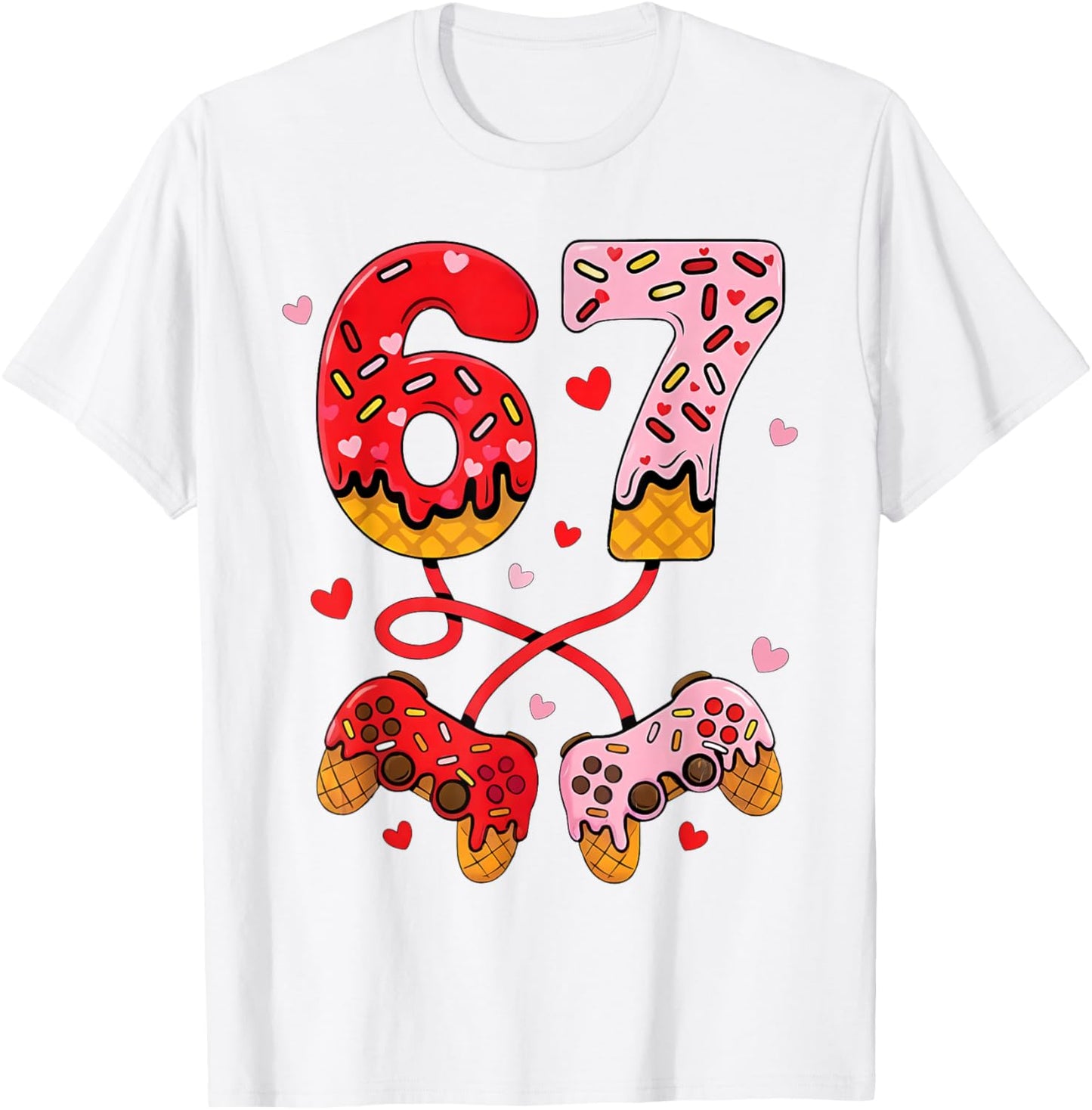 Six Seven 67 Valentine's Day 67 Gaming Gamer Men Boy Kids 67 T-Shirt - T-Shirt | White