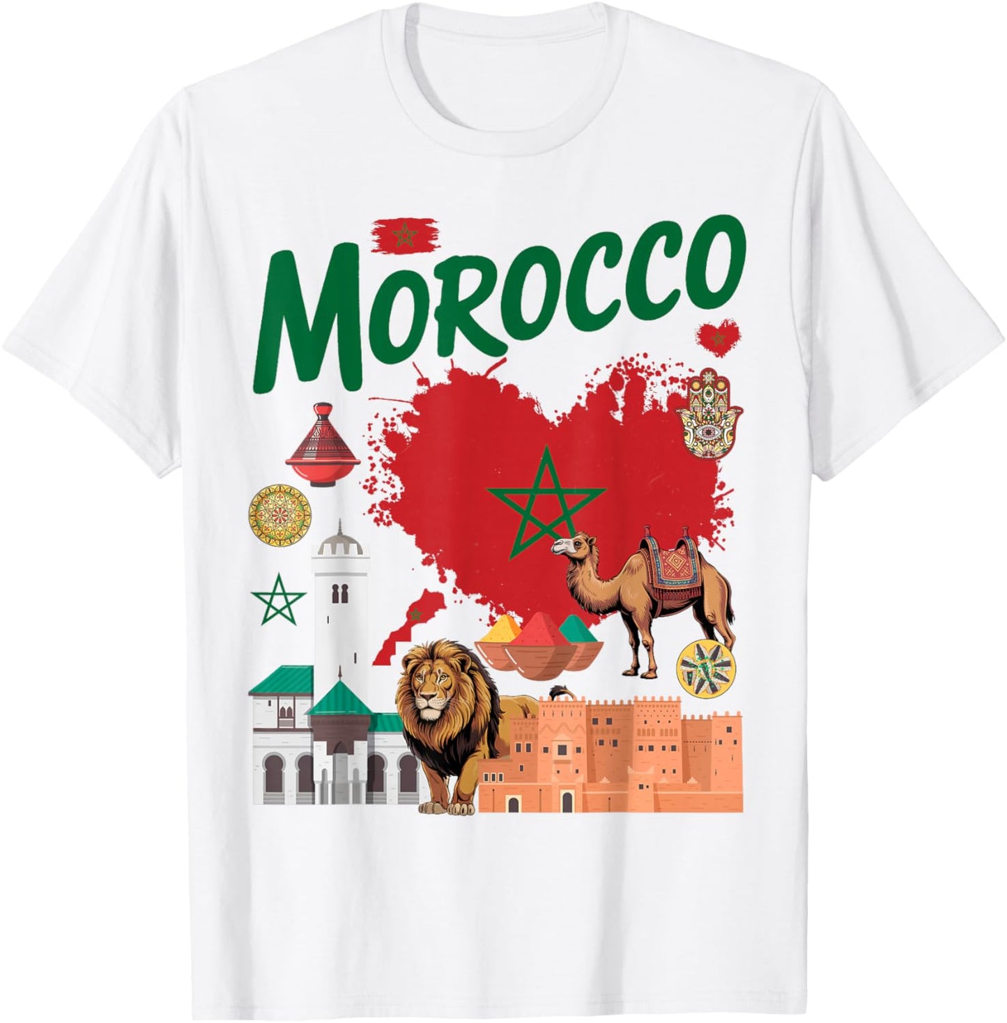 Morocco Flag Outfit Idea for Kids Moroccan Themed Maroc T-Shirt - T-Shirt | White