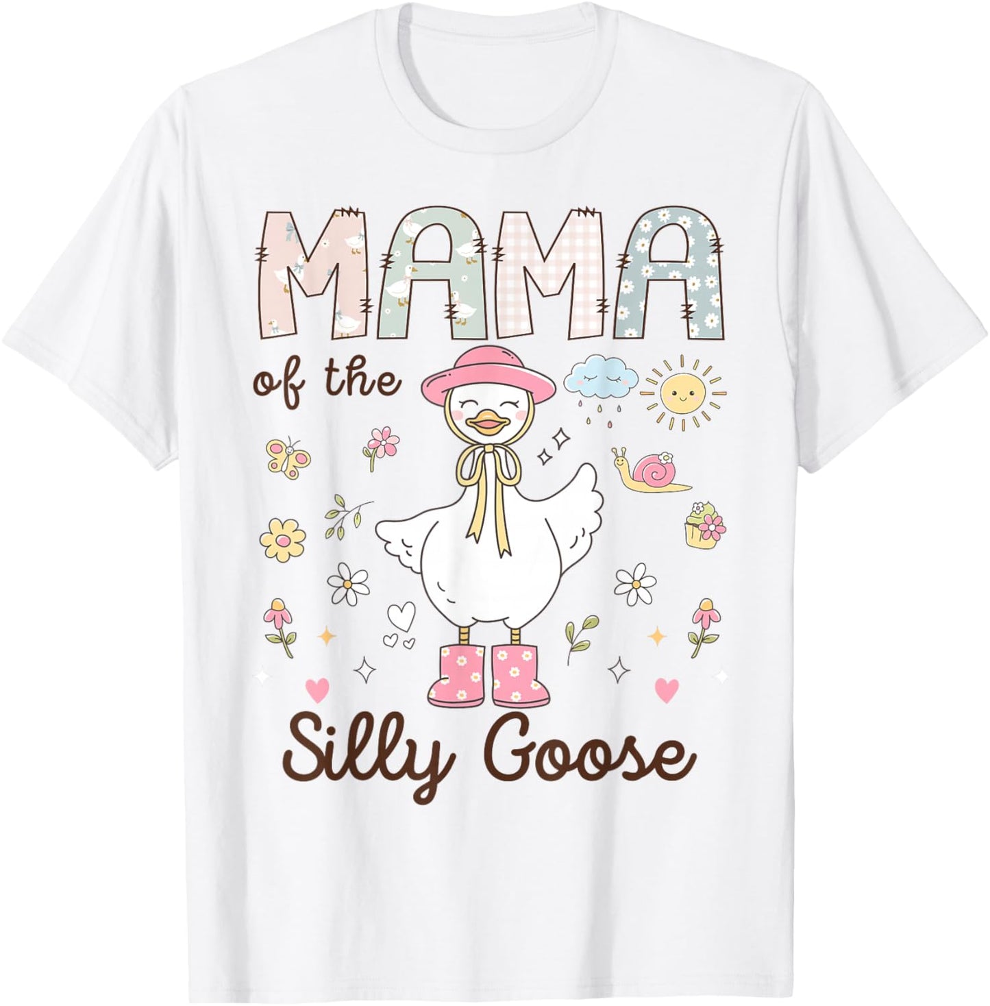 Mama of The Silly Goose First Birthday Girl Family T-Shirt - T-Shirt | White