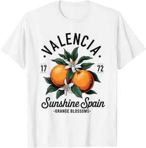 Valencia Spain Orange Blossom Vintage Design T-Shirt - T-Shirt | White