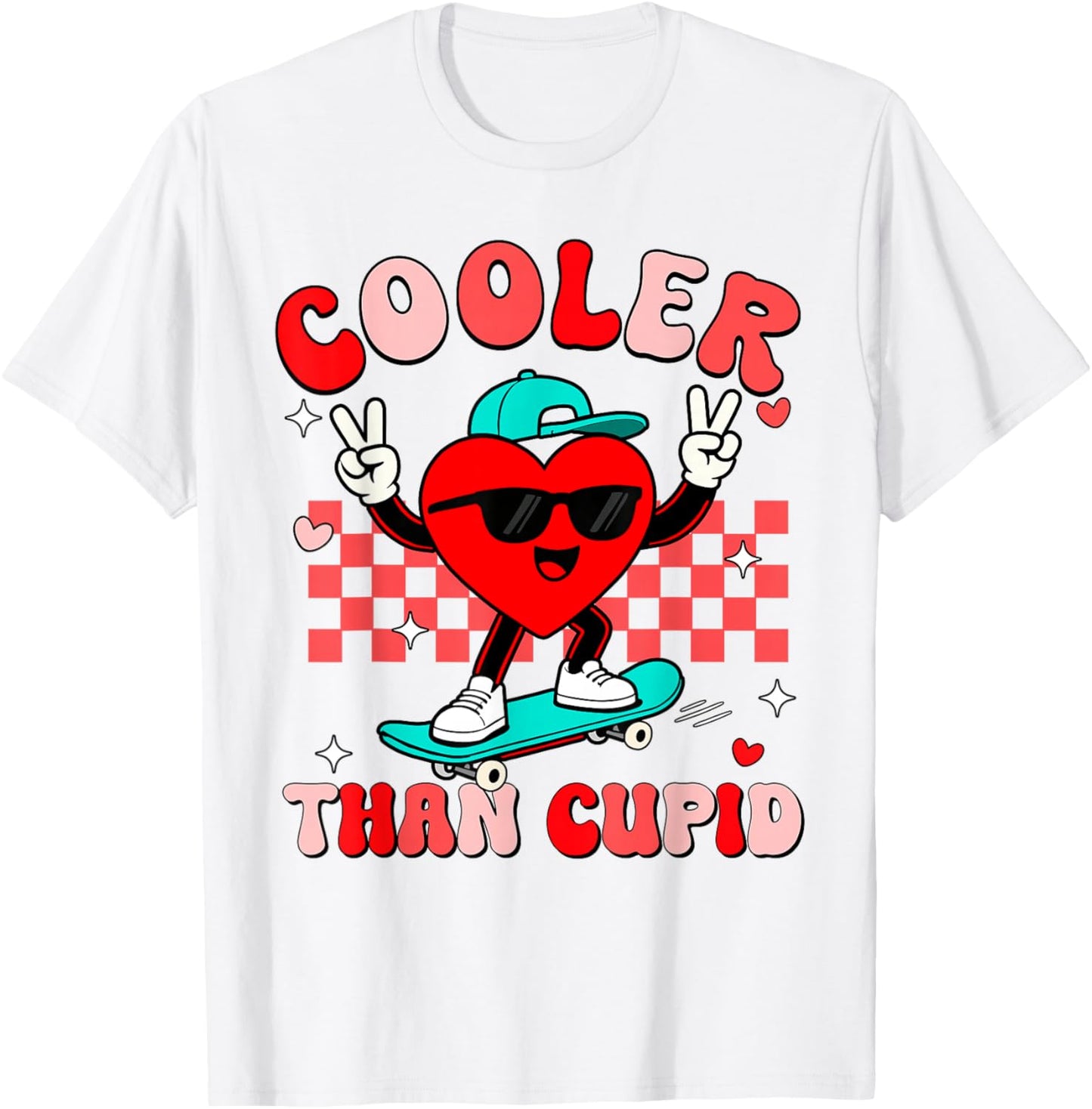 Cooler Than Cupid Valentines Day for Teens Kids Boys Girls T-Shirt - T-Shirt | White