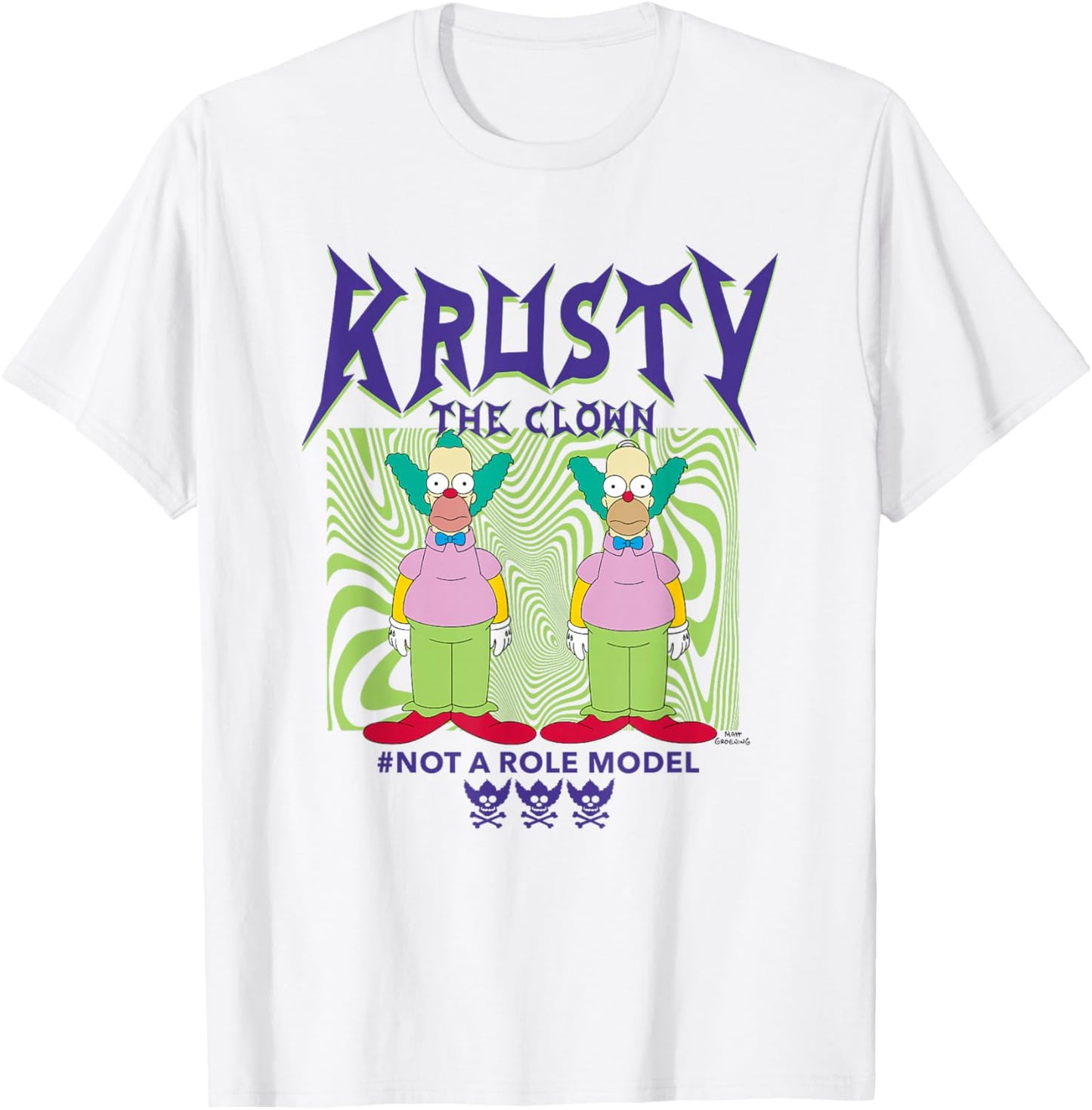 The Simpsons Krusty The Clown Not a Role Model T-Shirt - T-Shirt | White