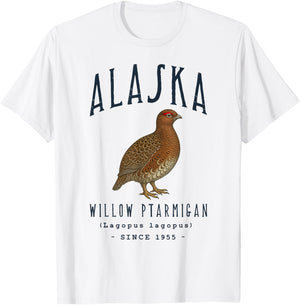 Alaska Willow Ptarmigan Bird T-Shirt - T-Shirt | White