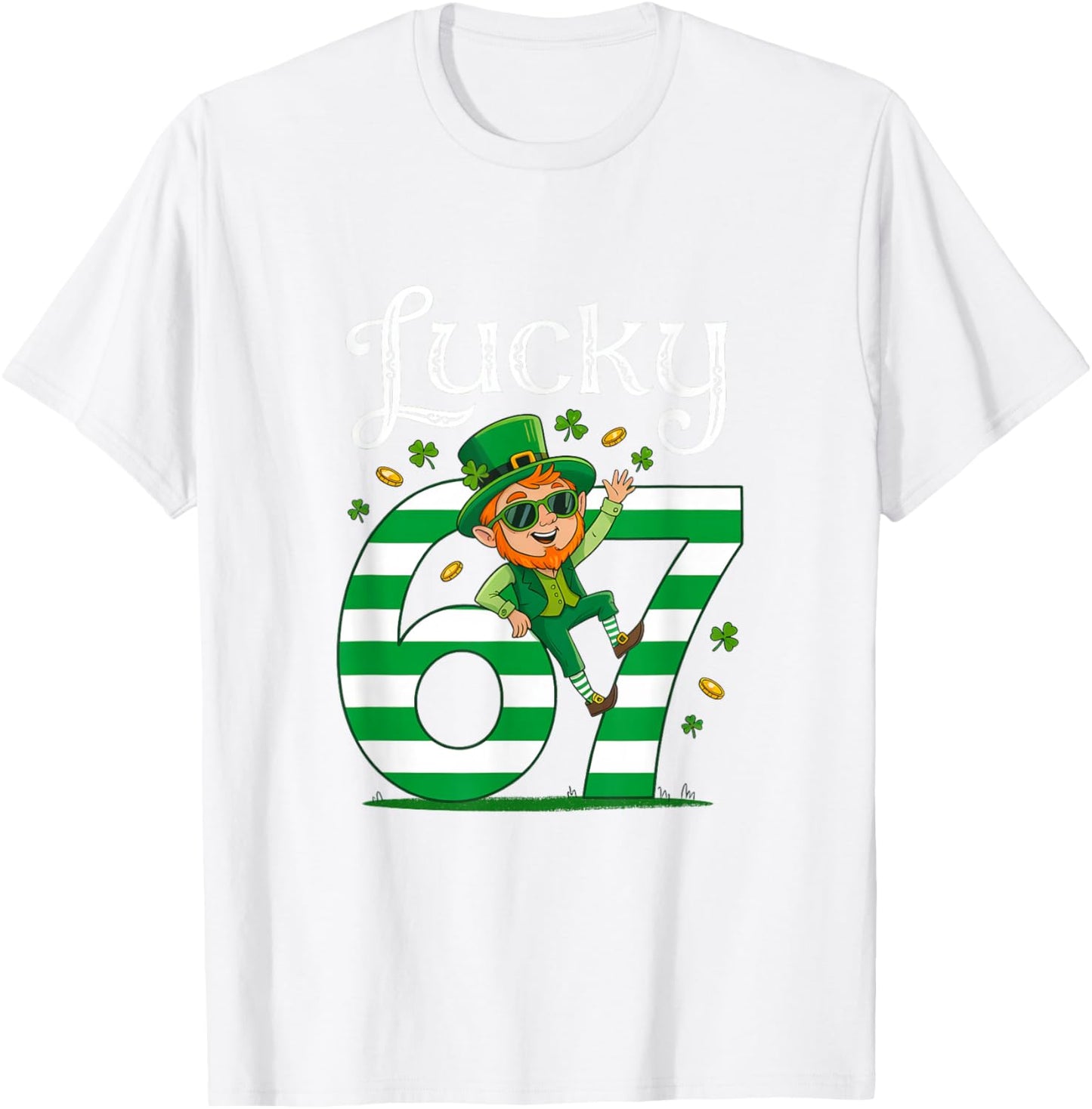 Lucky 67 St Patricks Day Leprechaun 6 7 Saint Patricks Boys T-Shirt - T-Shirt | White