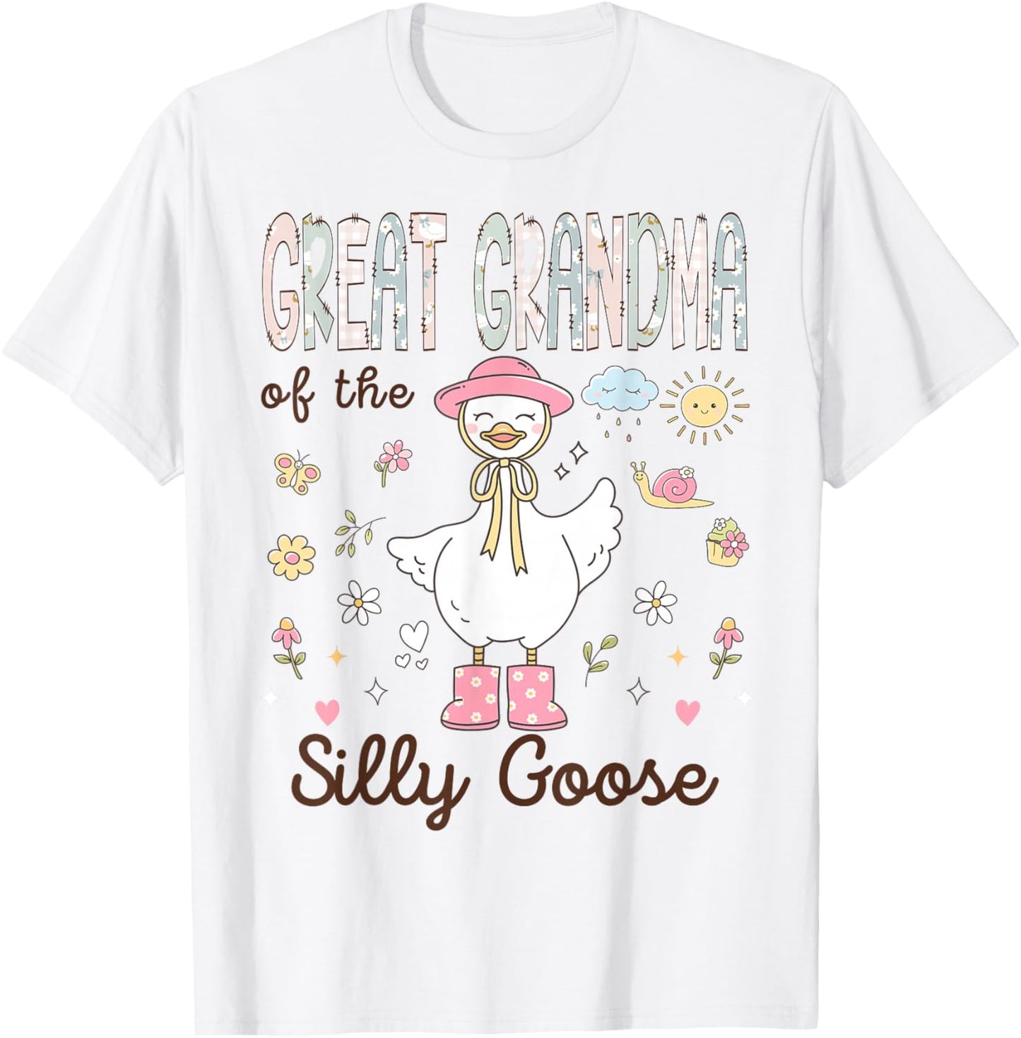 Great Grandma of The Silly Goose First Birthday Girl Family T-Shirt - T-Shirt | White