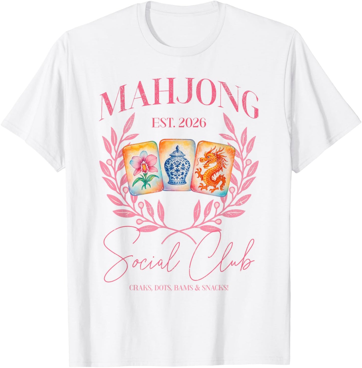 Mahjong Social Club 2026 Mahjong Love Playing Chinese Game T-Shirt - T-Shirt | White