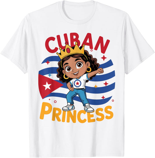 Cuban Girl Cuba Flag Hispanic Heritage Month Women T-Shirt - T-Shirt | White