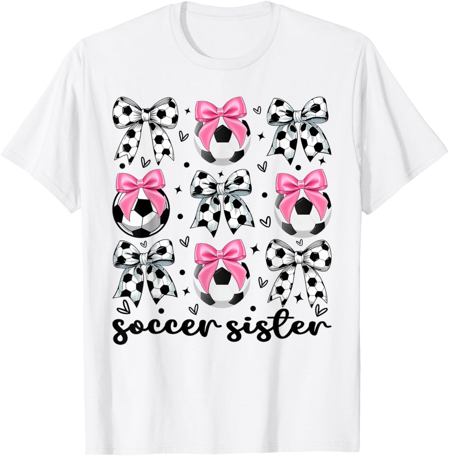 Toddler Sister Coquette Soccer Bow Cute Soccer Sister T-Shirt - T-Shirt | White
