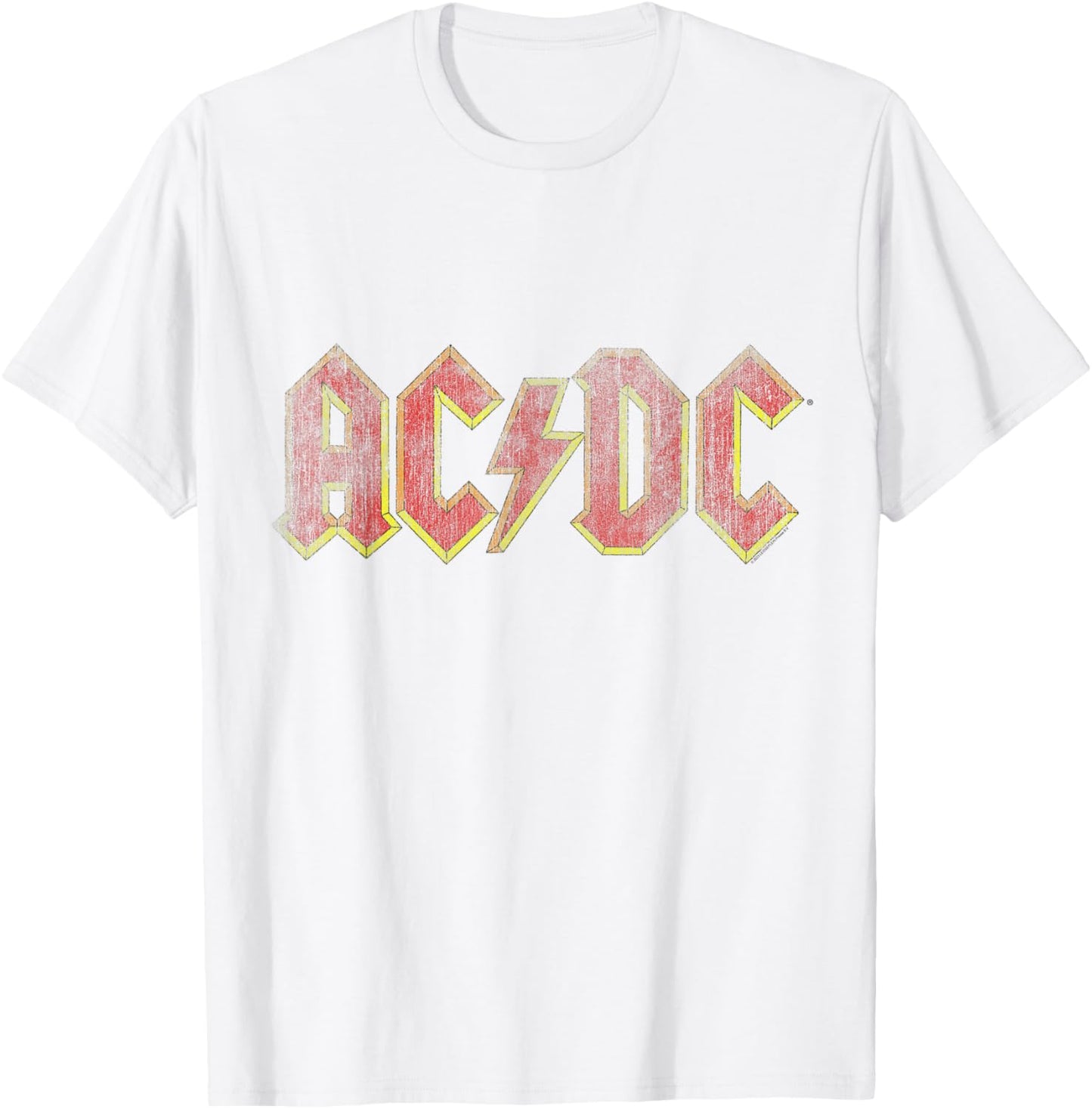 Official AC/DC Vintage Logo for Rock Fans T-Shirt - T-Shirt | White
