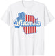 Wisconsin State Pride American Flag T-Shirt - T-Shirt | White