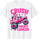 Crush Breast Cancer Pink T-Rex Dinosaur Monster Truck Boys T-Shirt - T-Shirt | White
