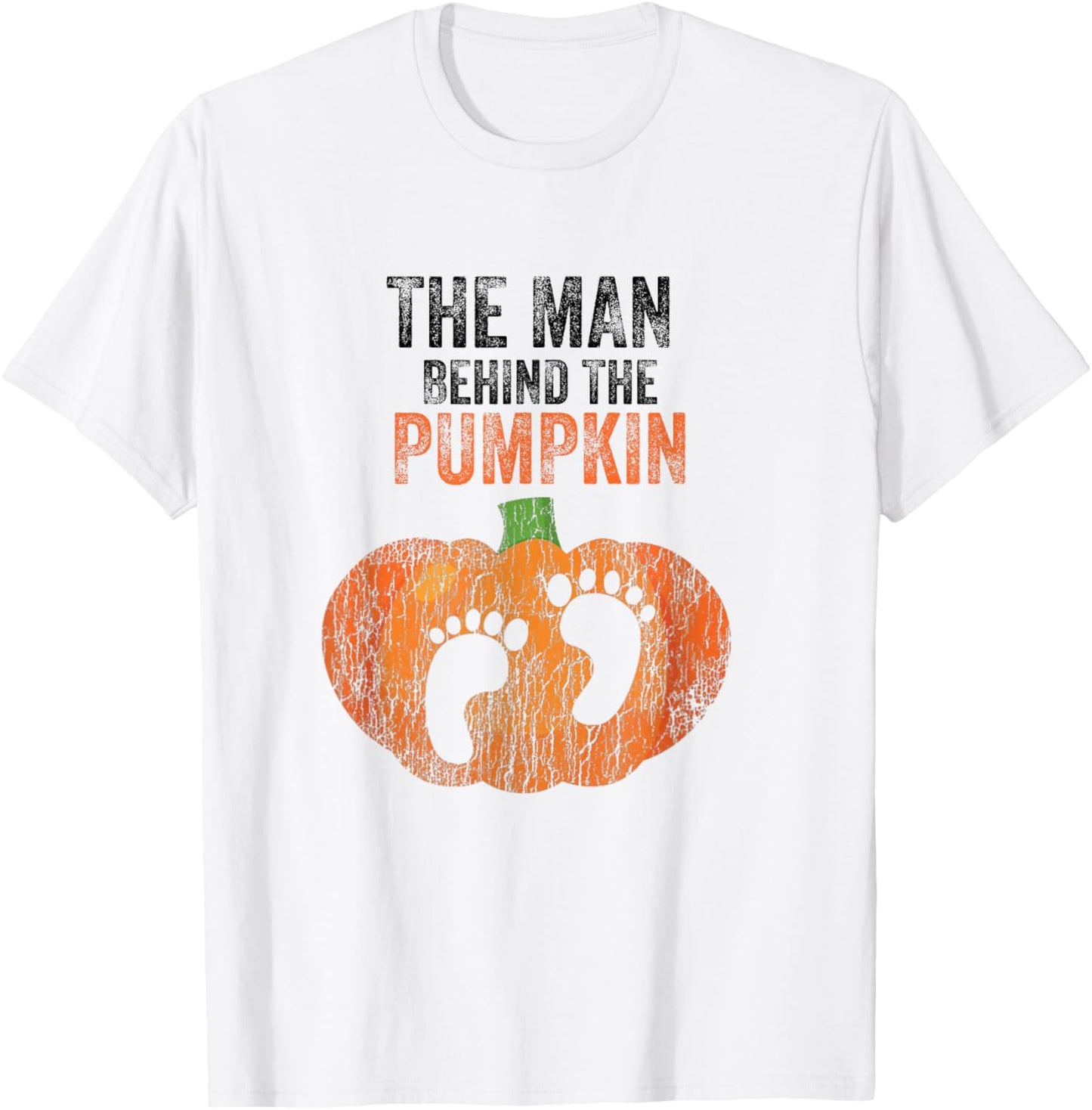 Man Behind The Pumpkin Halloween Costume Fun T-Shirt - T-Shirt | White