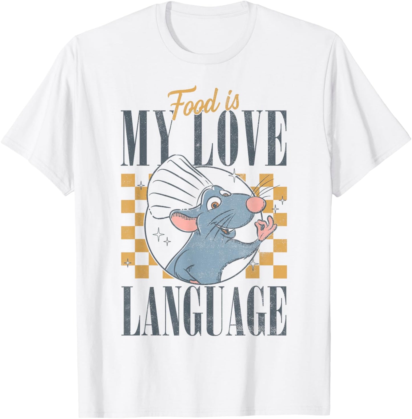Disney Pixar Ratatouille Food is My Love Language Remy T-Shirt - T-Shirt | White