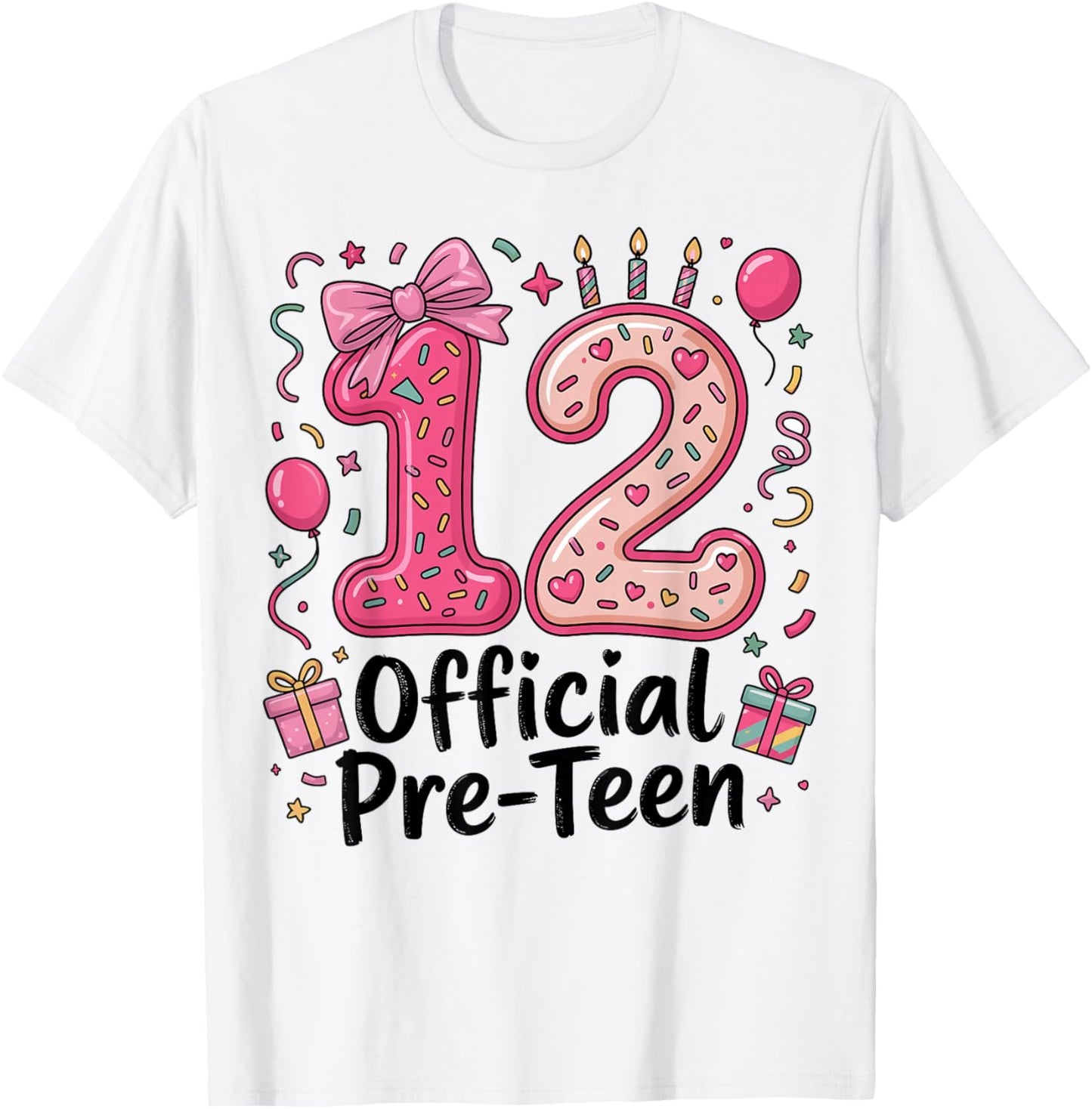 12 Official Pre-Teen Coquette 12 Year Old 12th Birthday Girl T-Shirt - T-Shirt | White