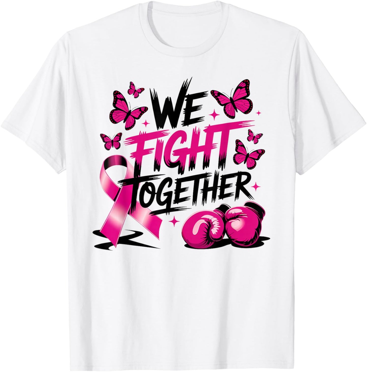 We Fight Together Breast Cancer Awareness Support Squad T-Shirt - T-Shirt | White