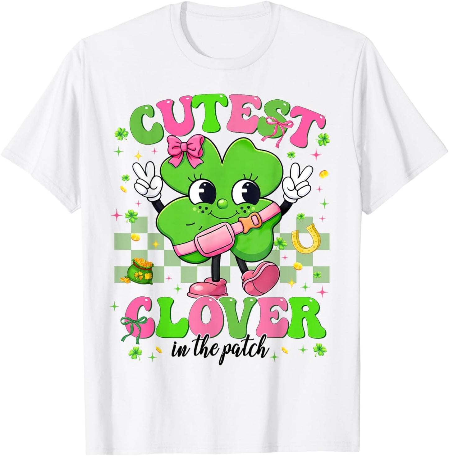 Cutest Clover Shamrock St Patricks Women Kid Toddler Girl T-Shirt - T-Shirt | White