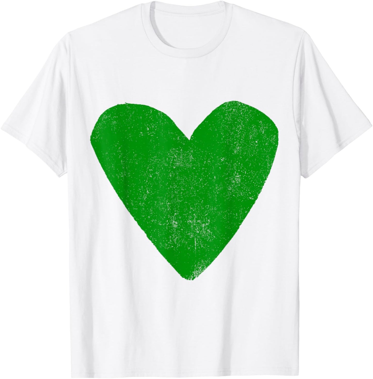 Love Heart Emerald Green Color White T-Shirt - T-Shirt | White