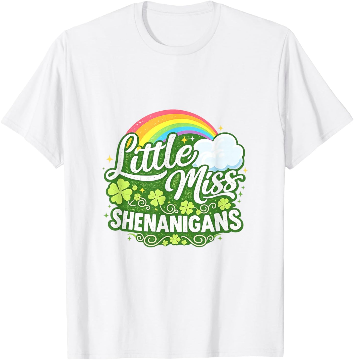 Little Miss Shenanigans St Patrick's Day Kids Girls Toddler T-Shirt - T-Shirt | White
