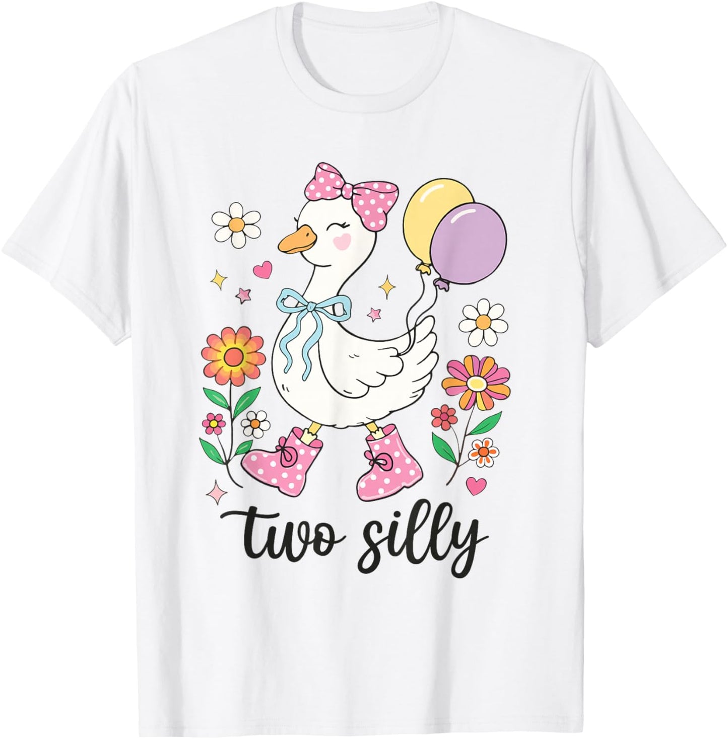 Two Silly Second Birthday Goose 2nd Birthday T-Shirt - T-Shirt | White
