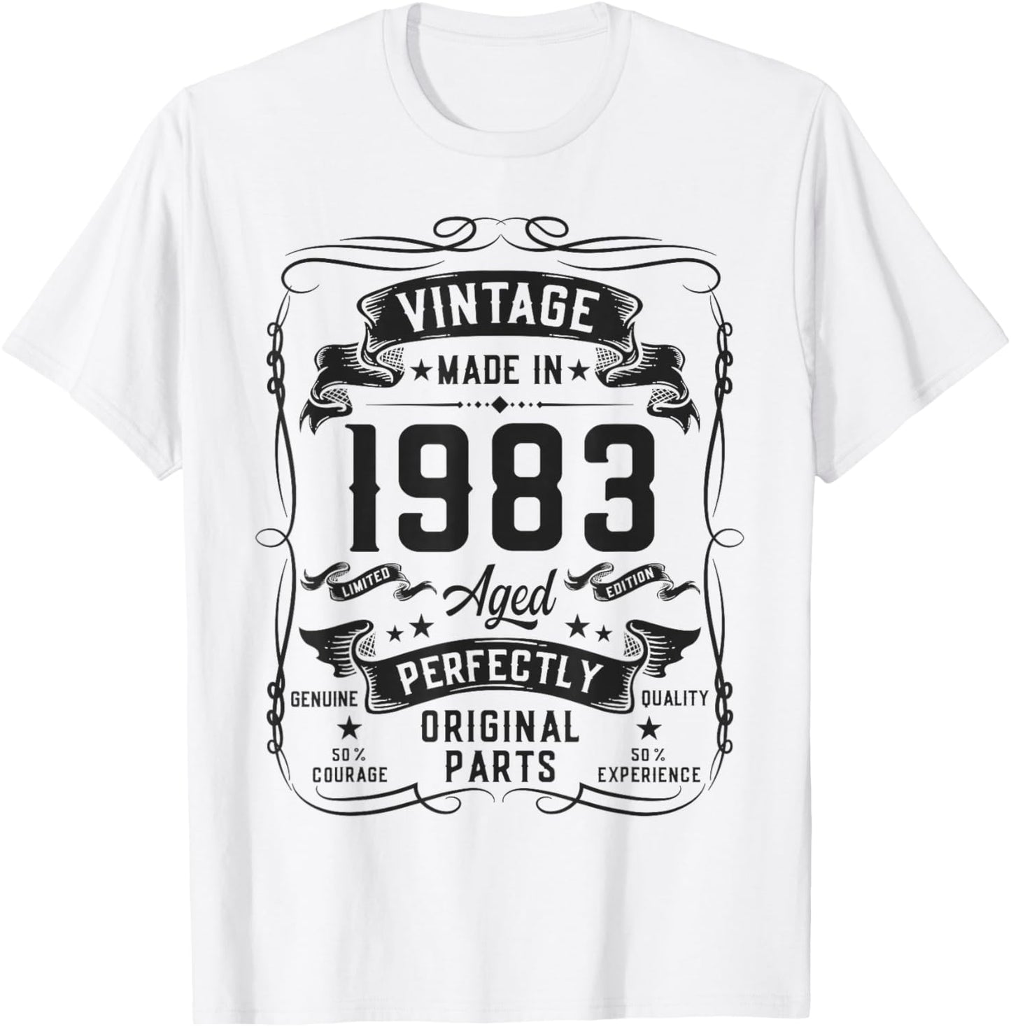 Vintage 1983 43yr 43rd Birthday Gifts 43 Years Old T-Shirt - T-Shirt | White