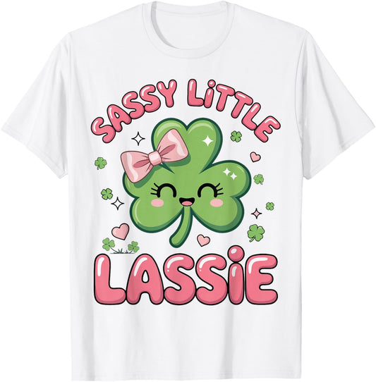 Toddler St Patricks Day Sassy Little Lassie Irish Girl Baby T-Shirt - T-Shirt | White