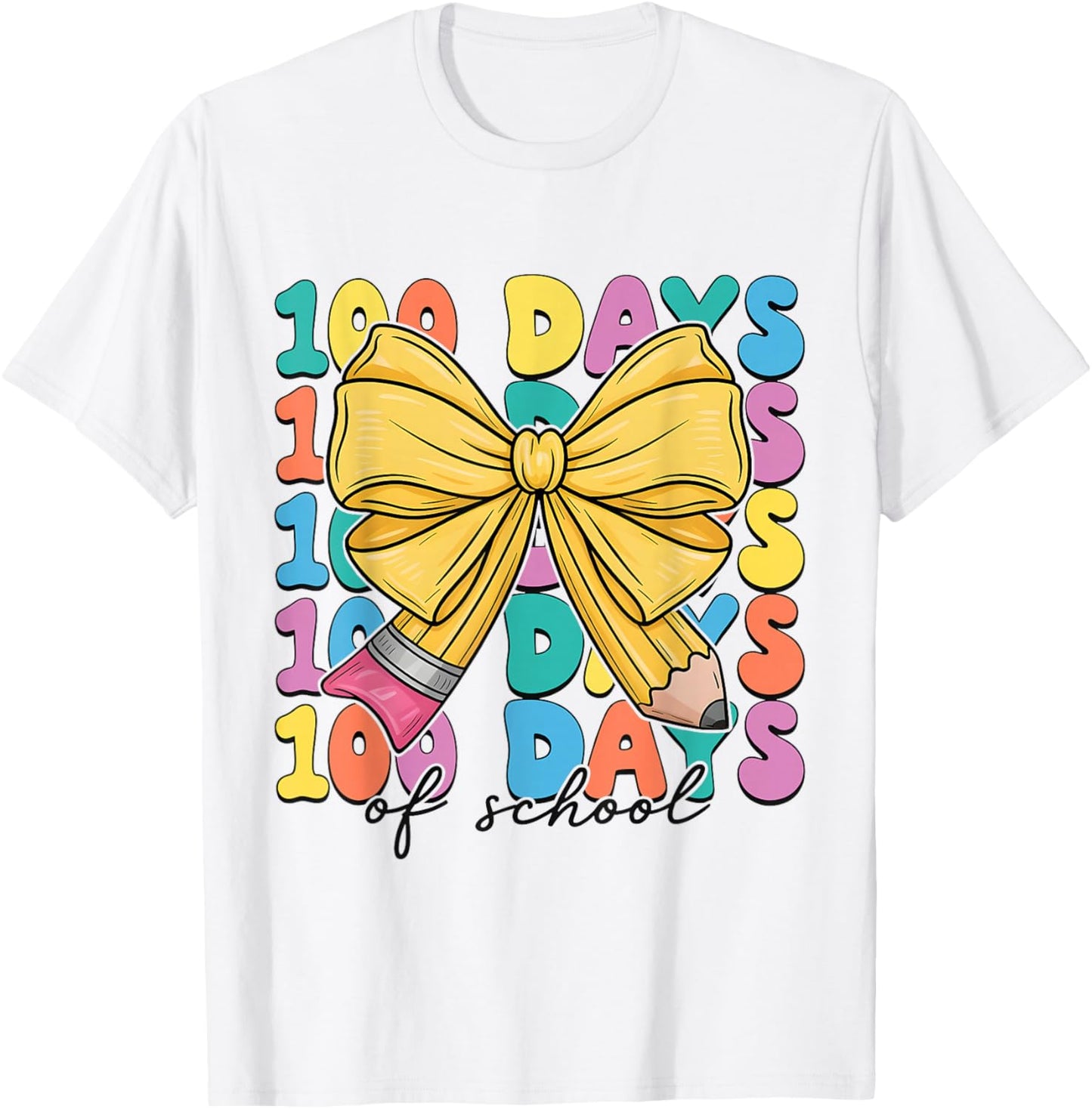 100 Days of School Coquette Bow Girl 100th Day of School Boy T-Shirt - T-Shirt | White