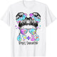 67 33 Days Smarter Messy Bun Girl 100th Day of School Kids T-Shirt - T-Shirt | White