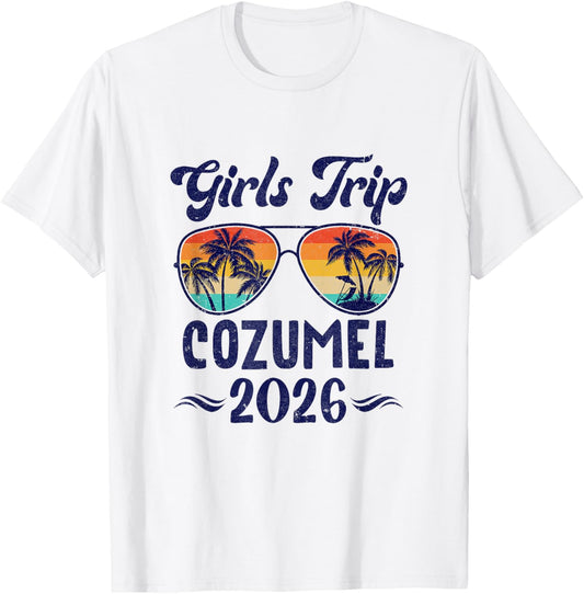 Cozumel Girls Trip Beach Vacation 2026 Matching Group T-Shirt - T-Shirt | White