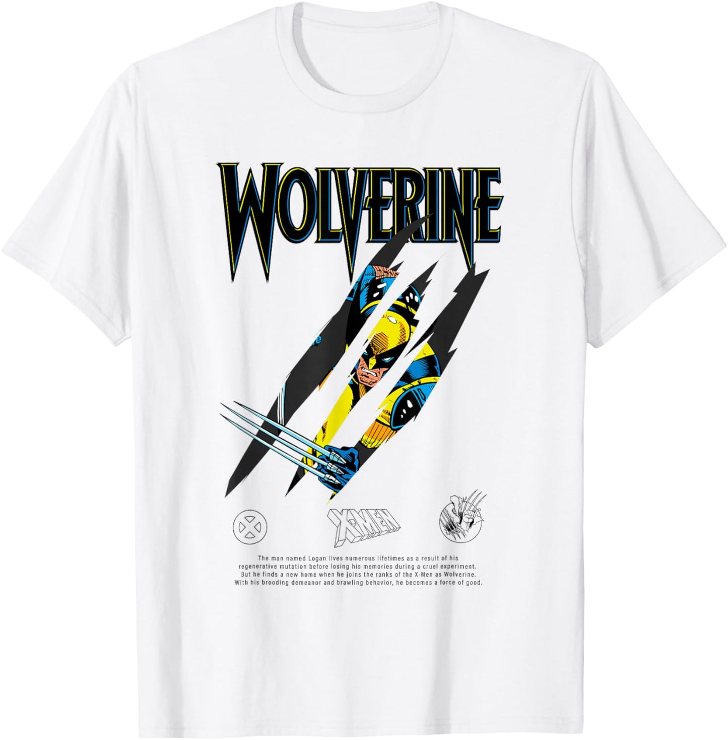 Marvel Comics X-Men Wolverine Claw Slash T-Shirt - T-Shirt | White
