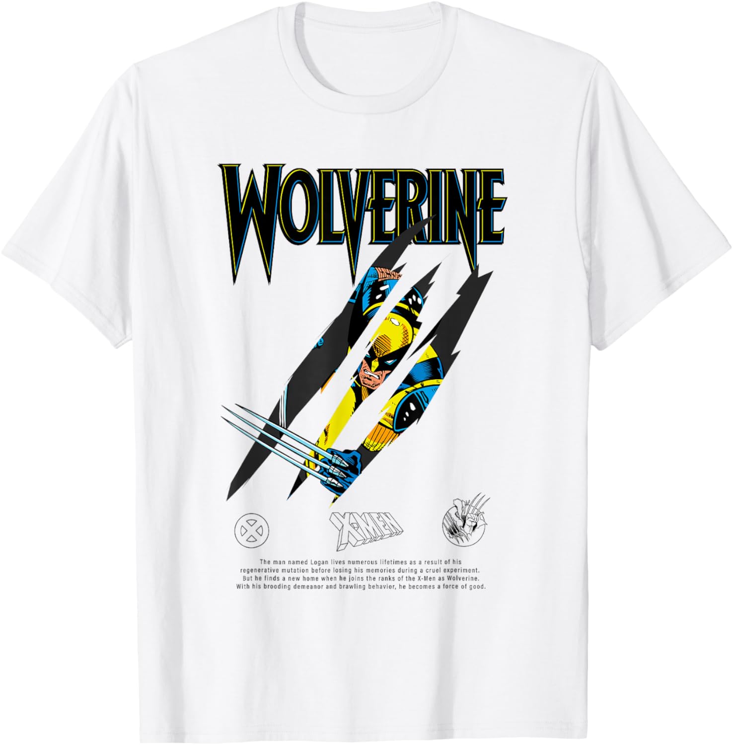 Marvel Comics X-Men Wolverine Claw Slash T-Shirt - T-Shirt | White
