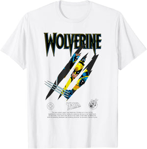 Marvel Comics X-Men Wolverine Claw Slash T-Shirt - T-Shirt | White