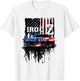 Red, White and Blue Patriotic IROC Z Muscle Car Silhouette T-Shirt - T-Shirt | White