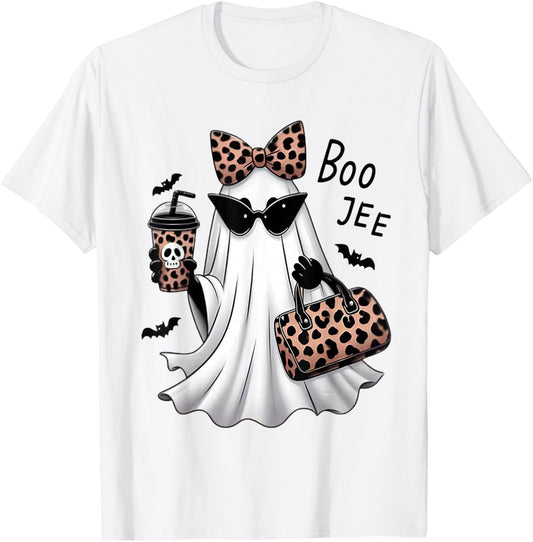Boo JEE Ghost Spooky Vibes Halloween Boujee Women Funny T-Shirt - T-Shirt | White