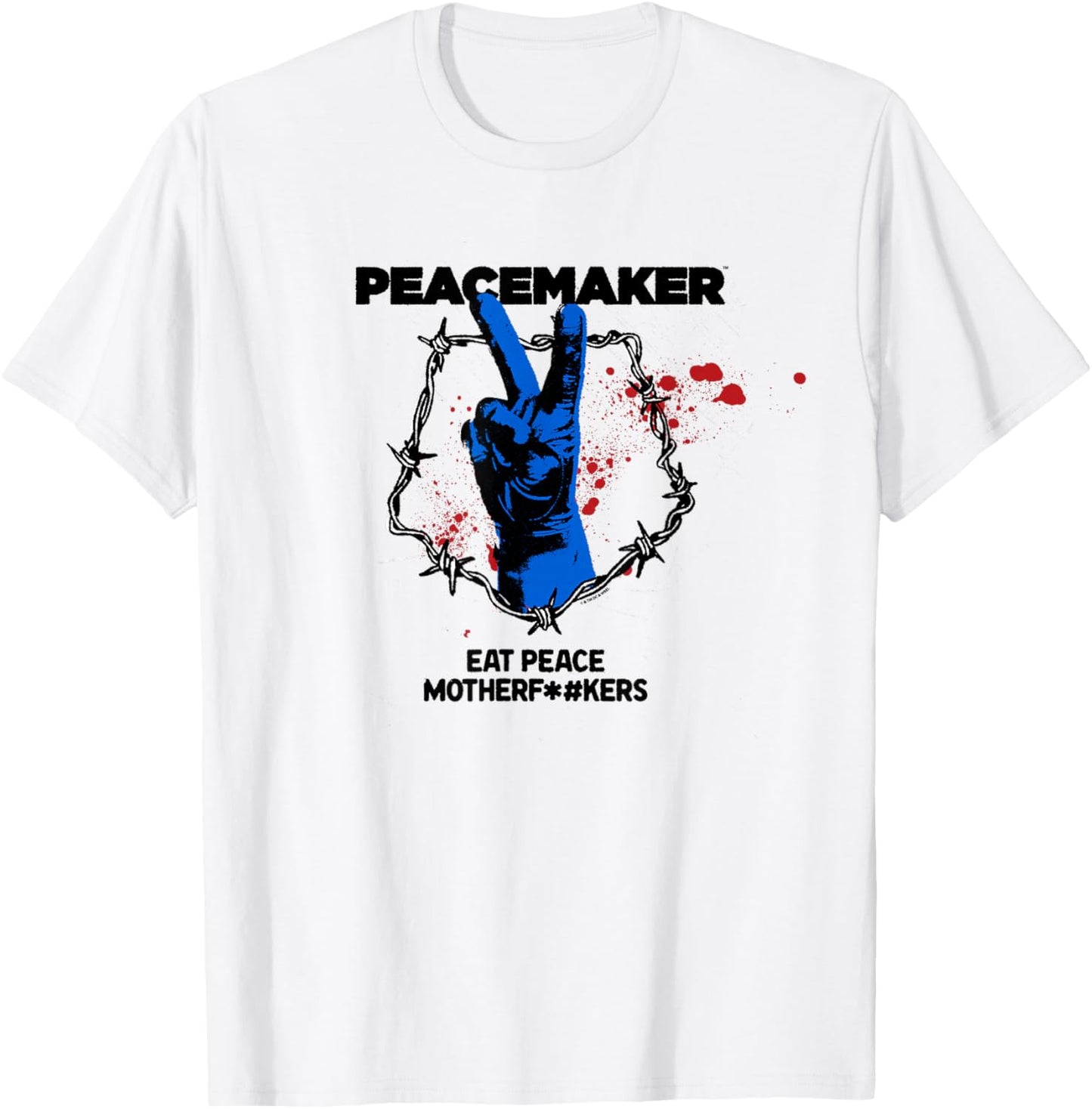DC Comics Peacemaker Eat Peace Mother F... Portrait T-Shirt - T-Shirt | White