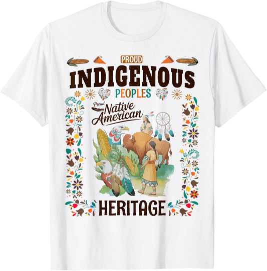 Indigenous Peoples Women Idea Native American Heritage Month T-Shirt - T-Shirt | White