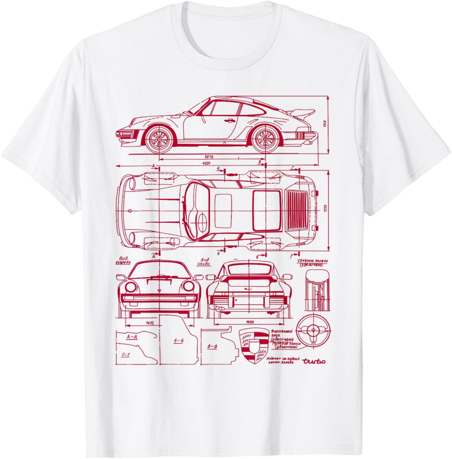 911 930 Classic Vintage Old Car USA Flag T-Shirt - T-Shirt | White