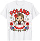 Cute Poland Girl Traditional Folk Dress with Flowers Kids T-Shirt - T-Shirt | White
