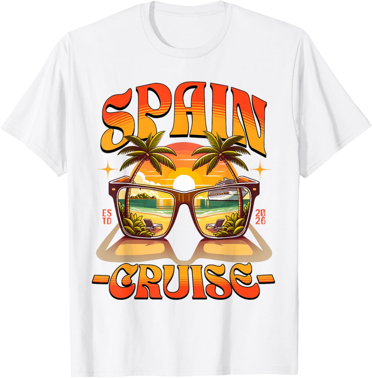 Matching Spain Cruise 2026! Trip Spanish Vacation T-Shirt - T-Shirt | White