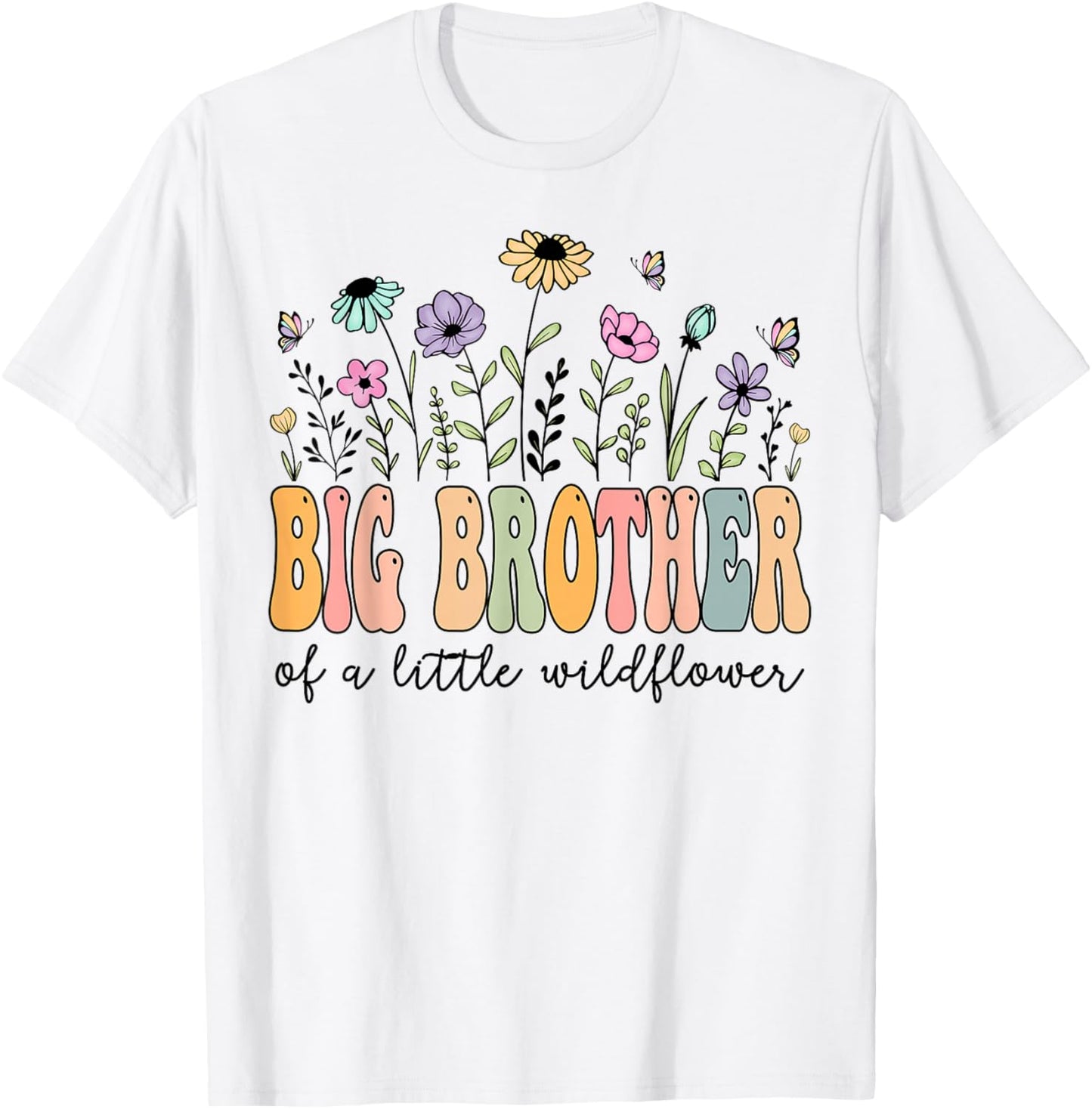 Big Brother of The Little Wildflower Birthday Girl Party T-Shirt - T-Shirt | White