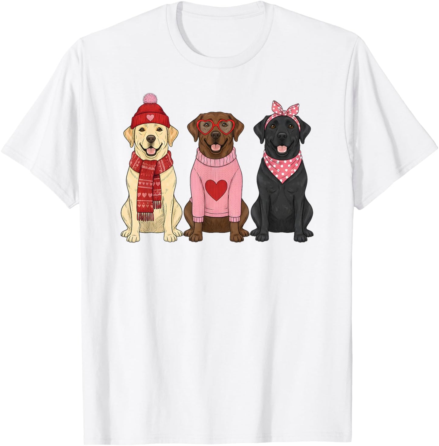 Cute Labrador Retriever Valentine Black Lab Dog T-Shirt - T-Shirt | White