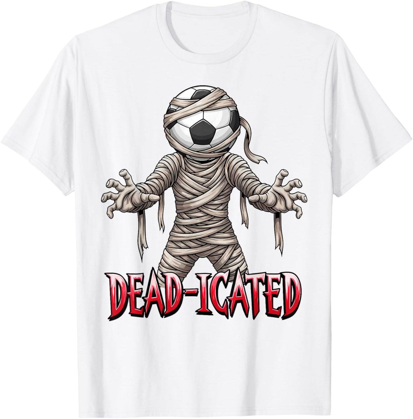 Zombie Mummy Soccer Player Scary Soccer Halloween Sports T-Shirt - T-Shirt | White