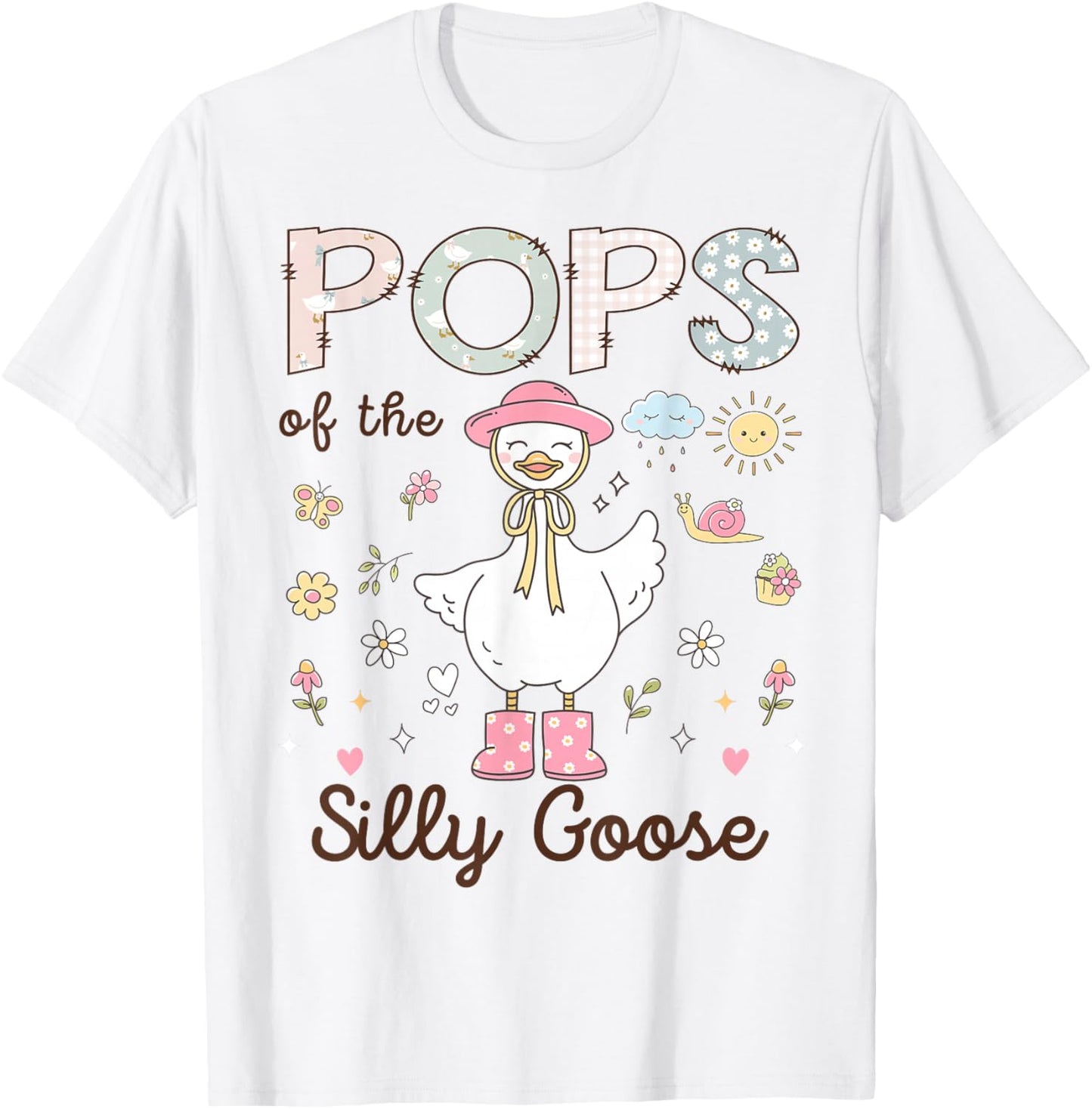 Pops of The Silly Goose First Birthday Girl Family T-Shirt - T-Shirt | White