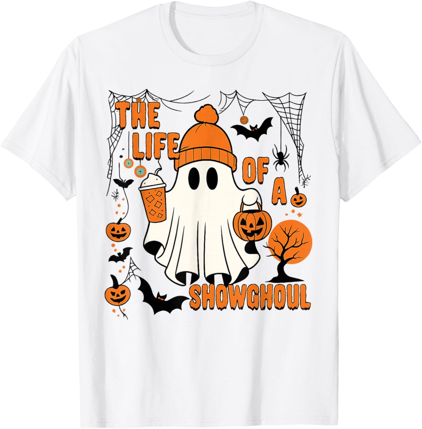 The Life of a showghoul Halloween Costume Bow Boo Girls T-Shirt - T-Shirt | White