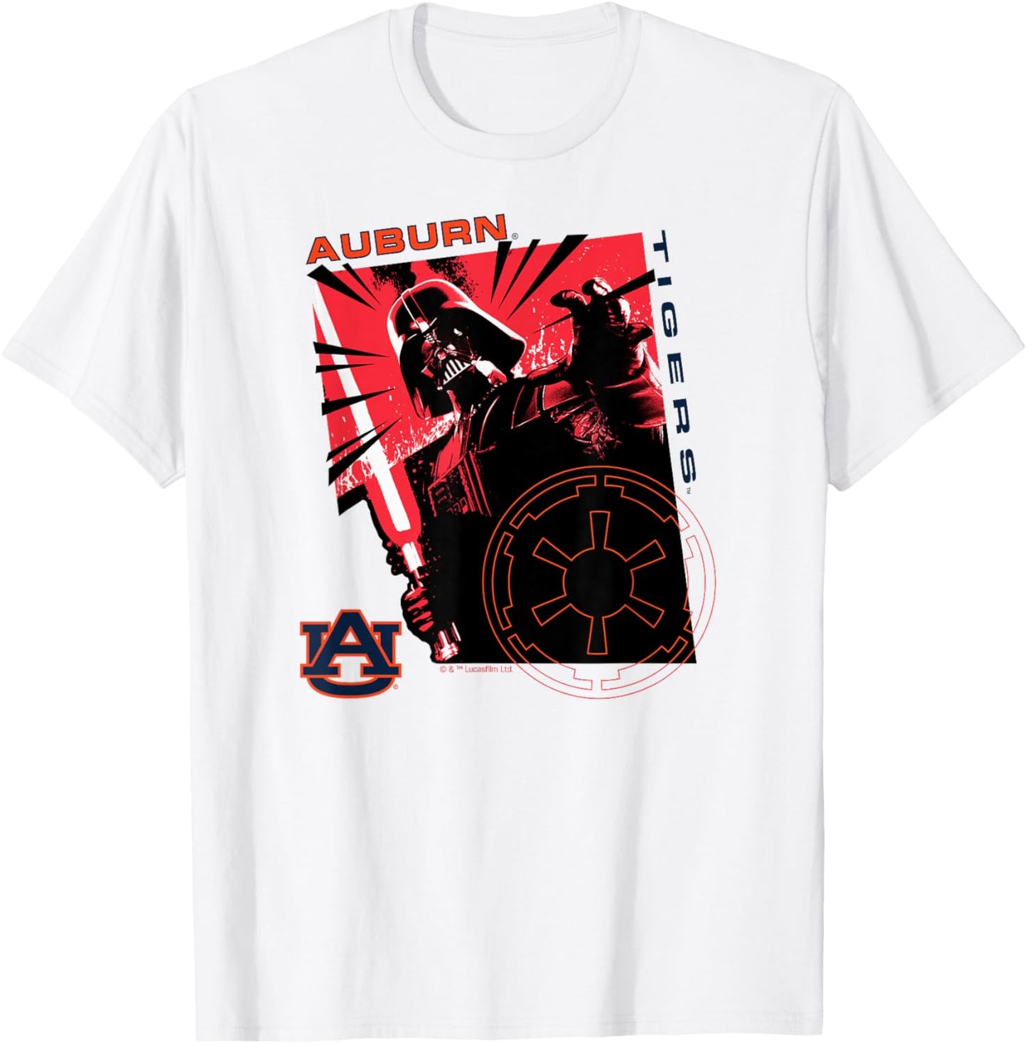 Auburn Tigers Star Wars Sith Lord Gray Officially Licensed T-Shirt - T-Shirt | White