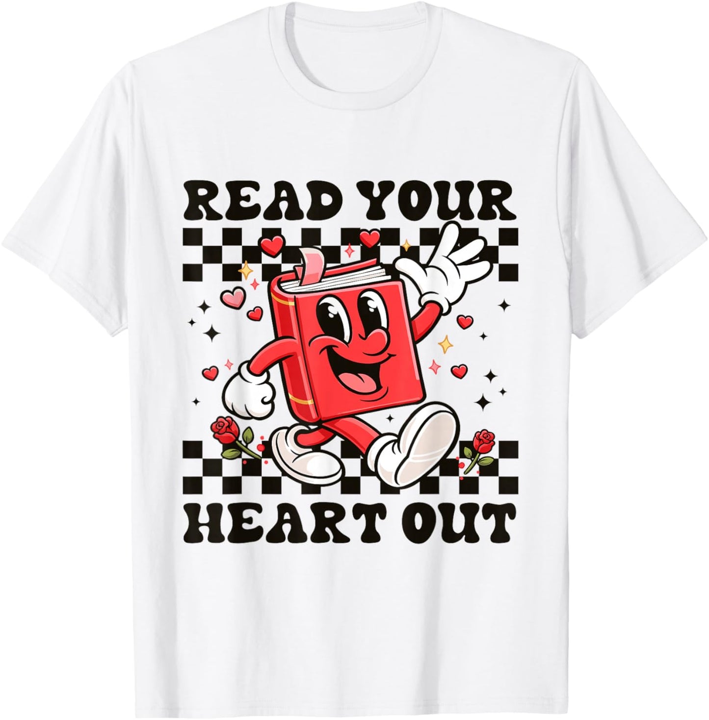 Read Your Heart Out Teacher Valentines Funny Book Lover T-Shirt - T-Shirt | White