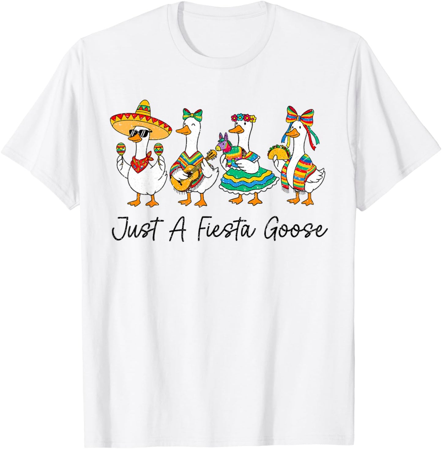 Funny Fiesta Goose Cinco De Mayo Fiesta Mexican 5 De Mayo T-Shirt - T-Shirt | White